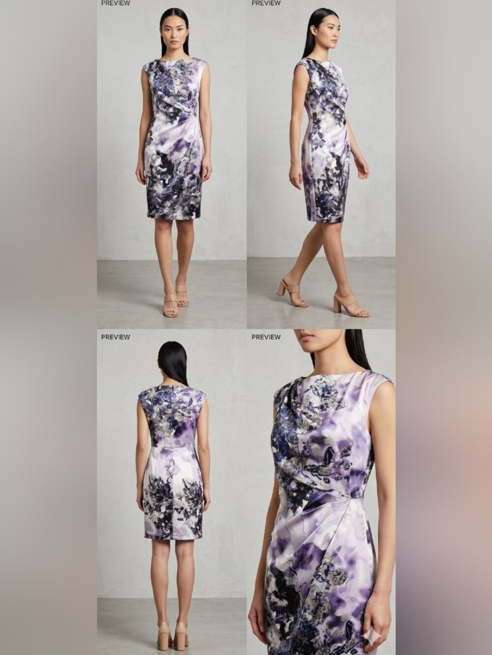 Suzi Chin for Maggie Boutique NWT Size 10P MIDI Purple/Lavendar Dress